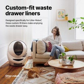 Litter-Robot Waste Drawer Liners by Whisker, 50 Pack - Litter Box Liners, Custom Fit for Litter-Robot, 9-11 Gallons of Capacity, Quick to Install and Easy to Empty