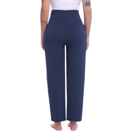 Joyaria Maternity Pajamas Pants/Pregnancy/Pregnant Sweatpants High Waist Over The Belly(Navy Blue,XXL)
