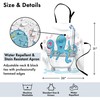 Lunarable Octopus Apron, Cartoon Illustration of Octopus Taking Bubble Bath