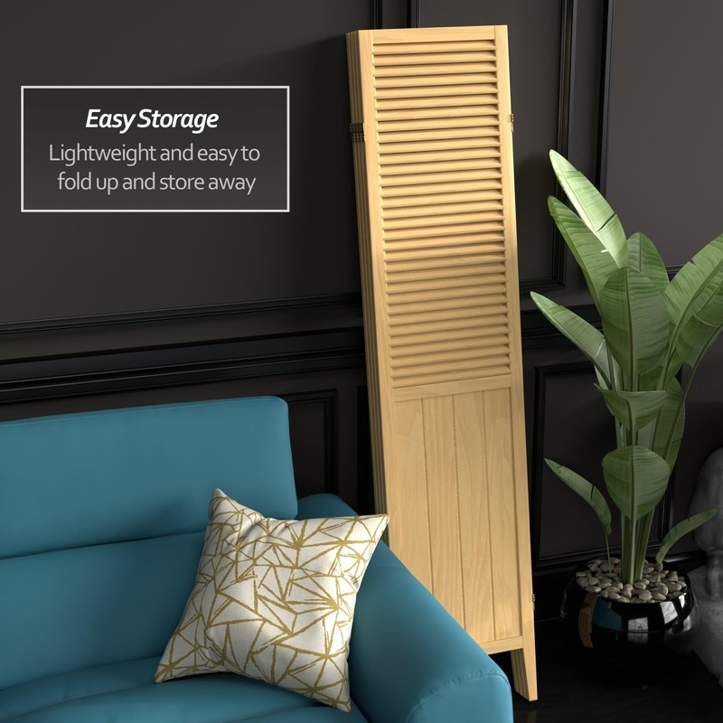 Red Lantern SS-BEAD-Natural-4P Room Divider, 4 Panel, Natural