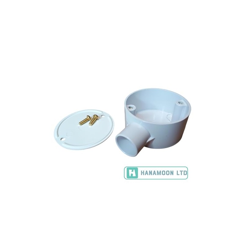 White 25mm PVC Conduit Box 1 Way Terminal Box with