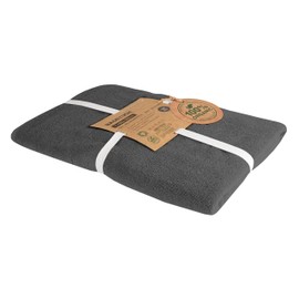 BLUE MOON Organic Hand Towels Hand Towel Set Made of 100% Natural Organic Cotton Zero Waste, Sustainable & Plastic- Soft, Quick Drying & Machine Washable Anthracite, 90 x 180 cm