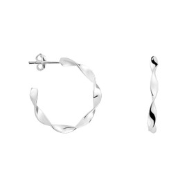SOFIA MILANI - Women's Earrings 925 Silver Spiral Hoop Earrings, Sterling Silver, No Gemstone