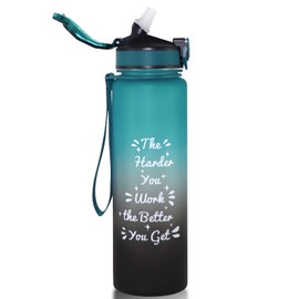 GLEKGLEK Drinking Bottle with Straw, 1 Litre, BPA-Free, Sports Bottle for School, Children, Boys and Girls