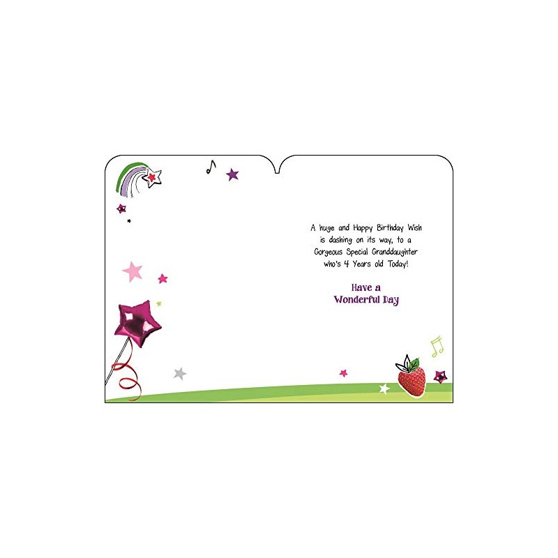 Granddaughter 4th Birthday Card