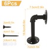GBACHOOSE 6Pcs Industrial Pipe Shelf Brackets, Black Pipe Brackets Floating