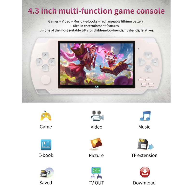 CZT 4.3 inch Retro Game Console with mps mp4 Function