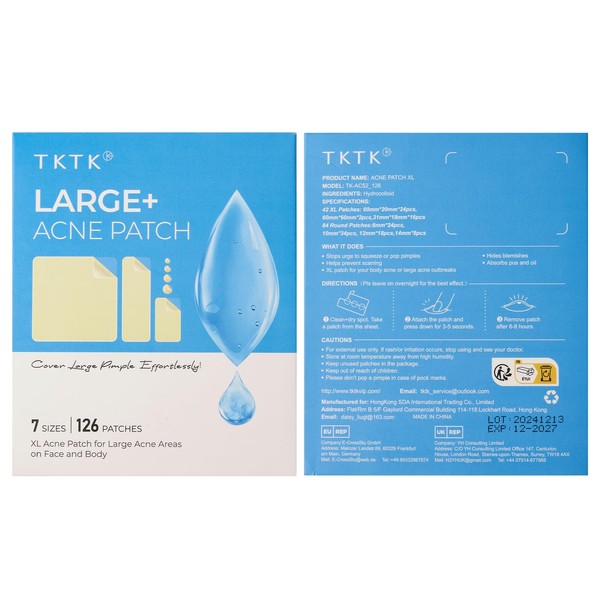 TKTK TKTK Large Pimple Patches for Face, 7 Sizes XL