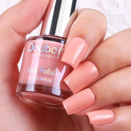 DouborQ Nude Pink Nail Polish Finger Air Dry Long-lasting Nail Art Varnish (08)