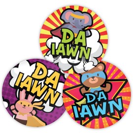 Stone Melon School Reward Stickers 144 Welsh Language Superhero Stickers 30mm Round Hero Awards Nursery Teachers Parents Children Kids