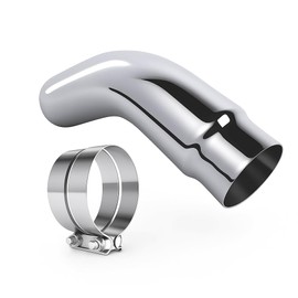 Exhaust Tip, 5 Inch Diesel Exhaust Tip Elbow Tip with clamps, 5 to 6 Inch Exhaust Chrome Exhaust Tips Elbow– Polished Diesel Exhaust Tip for Pickup Truck, Car, Truck