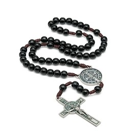 Intercession St. Benedict Holy Medal Rosary (Black)