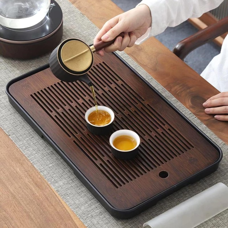 Large 17 Inch Bamboo Chinese Gongfu Tea Tray Table Box