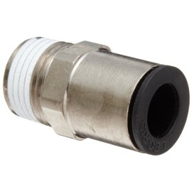 Legris 3175 08 14 Nickel-Plated Brass Push-to-Connect Fitting, Inline Connector, 5/16" or 8 mm Tube OD x 1/4" NPT Male