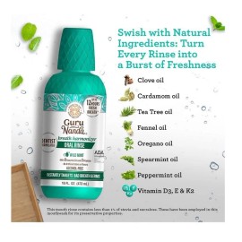 GuruNanda Oral Rinse Fresh Breath Mouthwash, ADA-Accepted Alcohol-Free Mouthwash