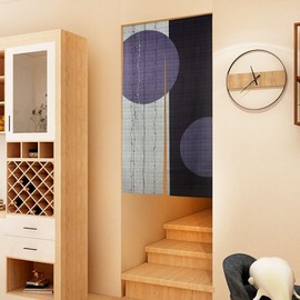 LIGICKY Japanese Noren Doorway Curtain Long Type Circle Pattern Printed Door Tapestries Window Treatment for Home Decoration 85 x 150 cm