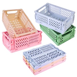 Vegena 7 Pieces Folding Box Small - Folding Basket Plastic Sturdy Mini Baskets Plastic Folding Box - Foldable Storage Boxes Small, Mini Folding Boxes Storage Basket Storage Boxes (15 x 10 x 5.8 cm)
