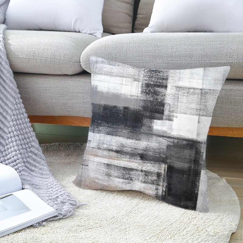 Daesar Decorative Throw Pillow Cases, Throw Pillowcases 4 Pack Grey