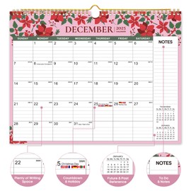 Calendar 2025-2026, 21-Month Calendar from October 2025 to June 2027, 11.5" x 14.7", Spiral Binding Hanging Monthly Wall Calendar, Perfect for Home or Office,Midnight Garden, Twilight Petals