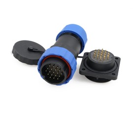 ZBLZGP SD28 19 Pin Industrial Electrical Connector Waterproof IP68 Power LED Outdoor Plug Socket Male Female 28mm Square Panel Mount Connector