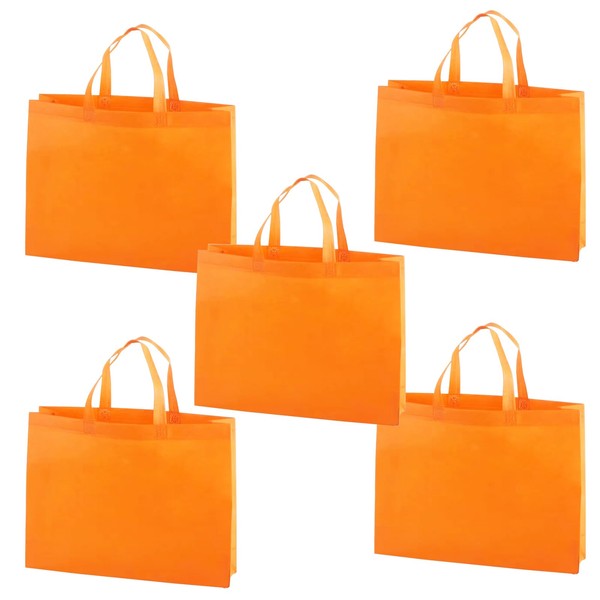 Aoktorkit 5 PCS Orange Party Favors Bags Non-woven Gift Tote