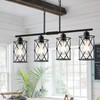 Osimir 4-Light Kitchen Island Lighting, Modern Black Dining Room Light