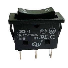 KCD4-3NC 16A in-Out Rocker Switch 3 Pins 3 Positons Double Side Momentary