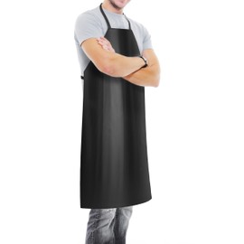 Houseables Heavy Duty Apron, Waterproof Rubber Aprons, 39x26, Vinyl, Plastic, Black, Long, Water Proof & Resistant, Thick Butcher Industrial Bib, For Dishwashing, Dishwasher, Kitchen, Dog Grooming