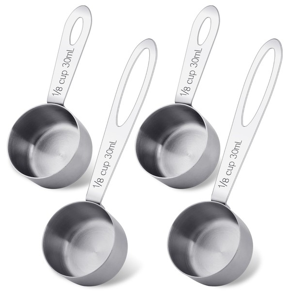 4Pcs 1/8 Cup Measuring Cup, 30ml Scoop, Stainless Steel Measuring