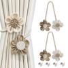 UFURMATE Sunflower Curtain Tiebacks, 2Pcs Drape Rope Ties Boho Style