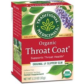 Traditional Medicinals Throat Coat Tea - 16 Tea Bags, Pack of 6 (image may vary)