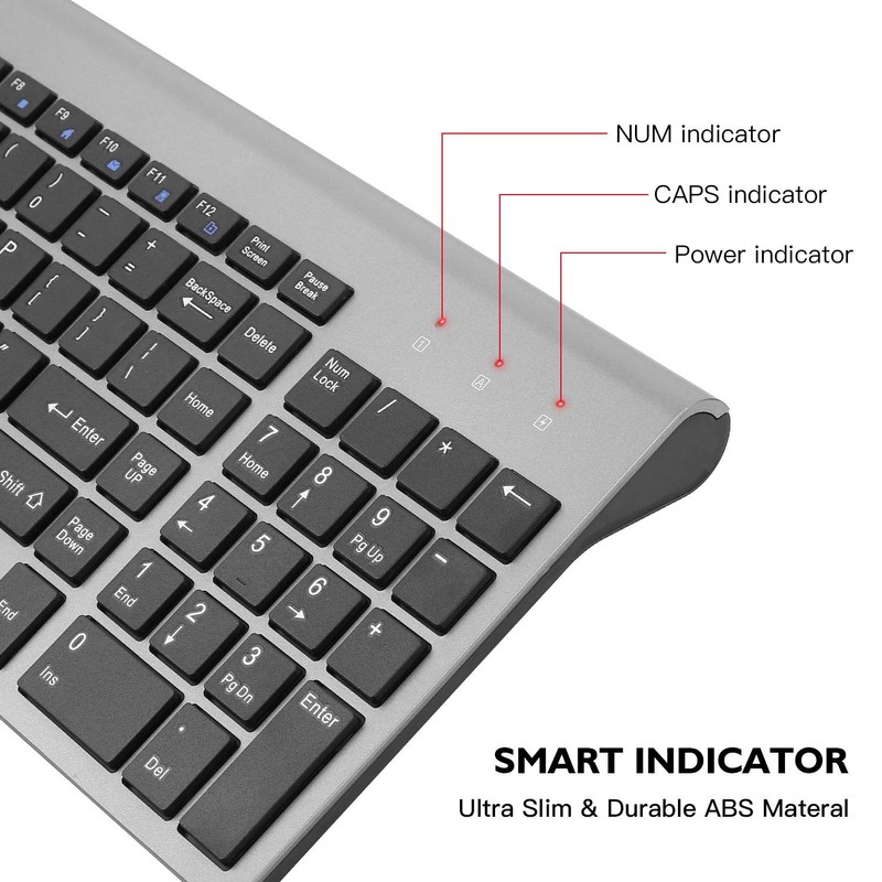 cimetech Wireless Keyboard and Mouse Combo, Compact Silent Ergonomic Scissor