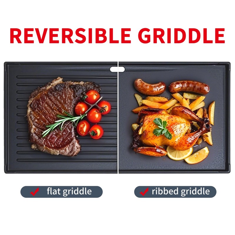 Nice Cooker 17" Reversible Cast Iron Griddle & Grill Pan