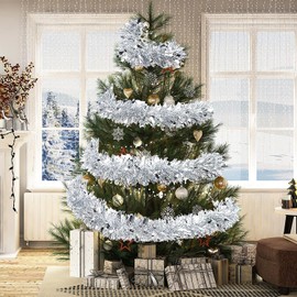 Anguxer Christmas Tree Decoration Garland, 6 Pieces Tinsel Garland, Christmas Tree Decoration, Christmas Party, Wedding, Birthday Party