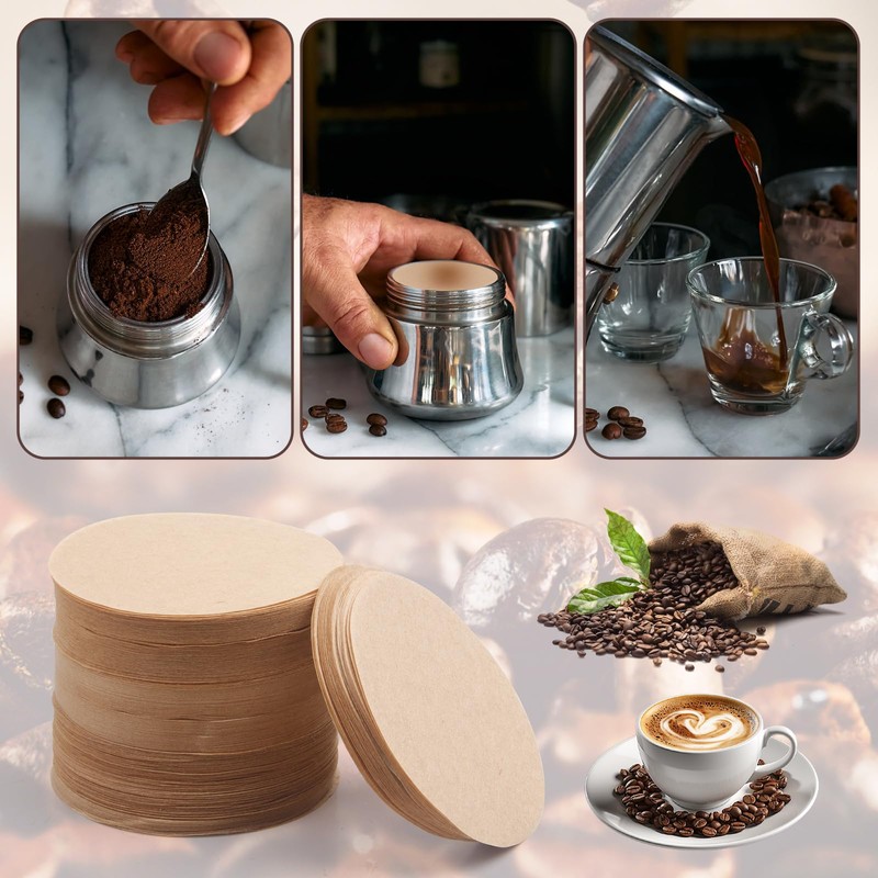 Coffee Filter Paper, 300 Pack Replacement Paper Filter Packs, Round,