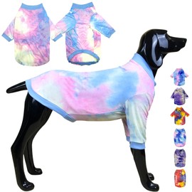 D.E.E Dog Shirts Dog Summer T-Shirts Dog Shirt for Large Dogs Tie Dye Dog Clothes Dog Shirt Girl Boy Dog Shirt Large (3XL, Blue)