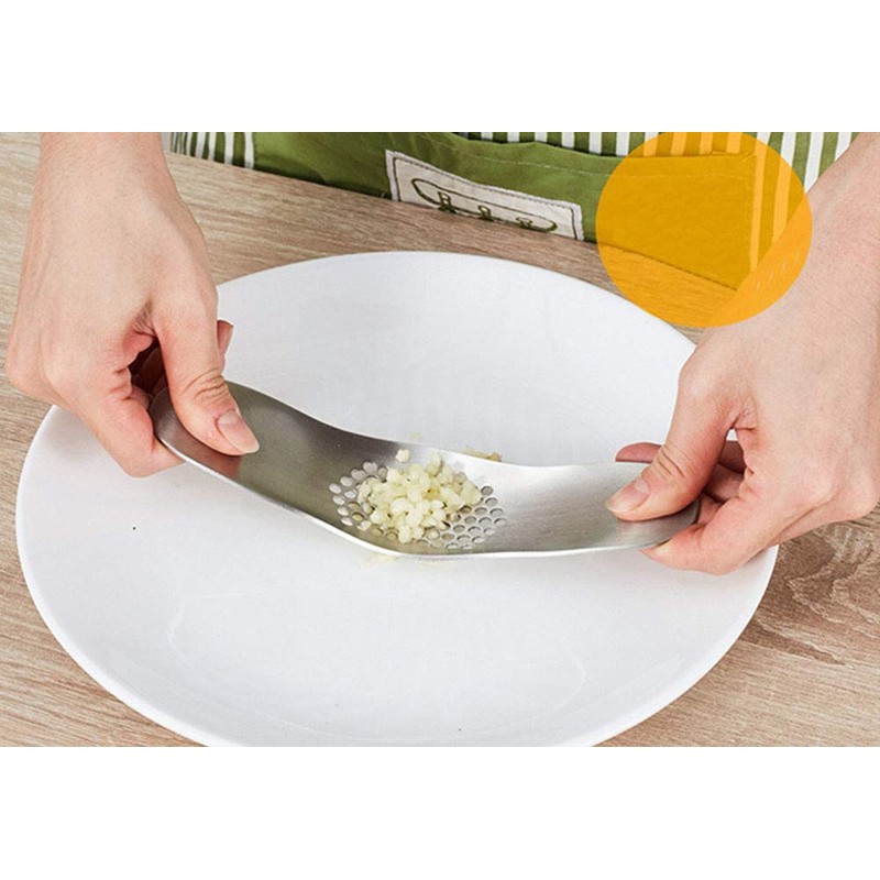 ToSSme Garlic Rocker Crusher Mincer Press Dishwasher Safe, Stainless Steel