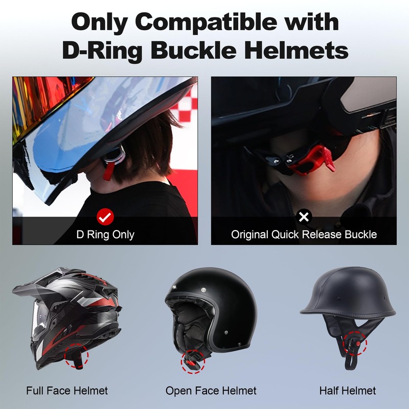 TOKCKYBL Universal Helmet Quick Release Buckle Kit - Stainless Steel