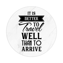 It is Better to Travel Well Than to Arrive Round Label Stickers 100pcs Bible Verse Quotes Saying Circle Decals for Water Bottle Luggages Laptop Computer Envelopes Seals Card Boxes 4in