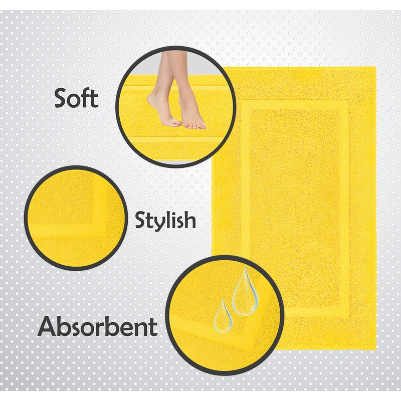 100% Cotton Bath Mats for Bathroom Floor Set of 2