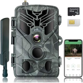 RecorCam Wildlife Camera 4G App, 120 MP 4K, Wildlife Camera with SIM Card, Phone Transmission Photo, Night Vision Camera, 850 nm IR LED, Wildlife Camera with Motion Sensor, Night Vision, 120°