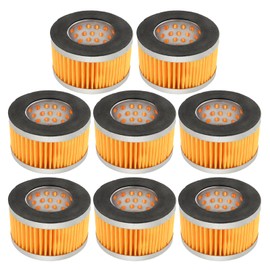 DUZFOREI 8 Pcs Air Compressor Filter, Intake Paper Filter Elements 2.6 X 1.6 Inches Piston Type, Air Replacement Parts Element Yellow Compressor Accessories