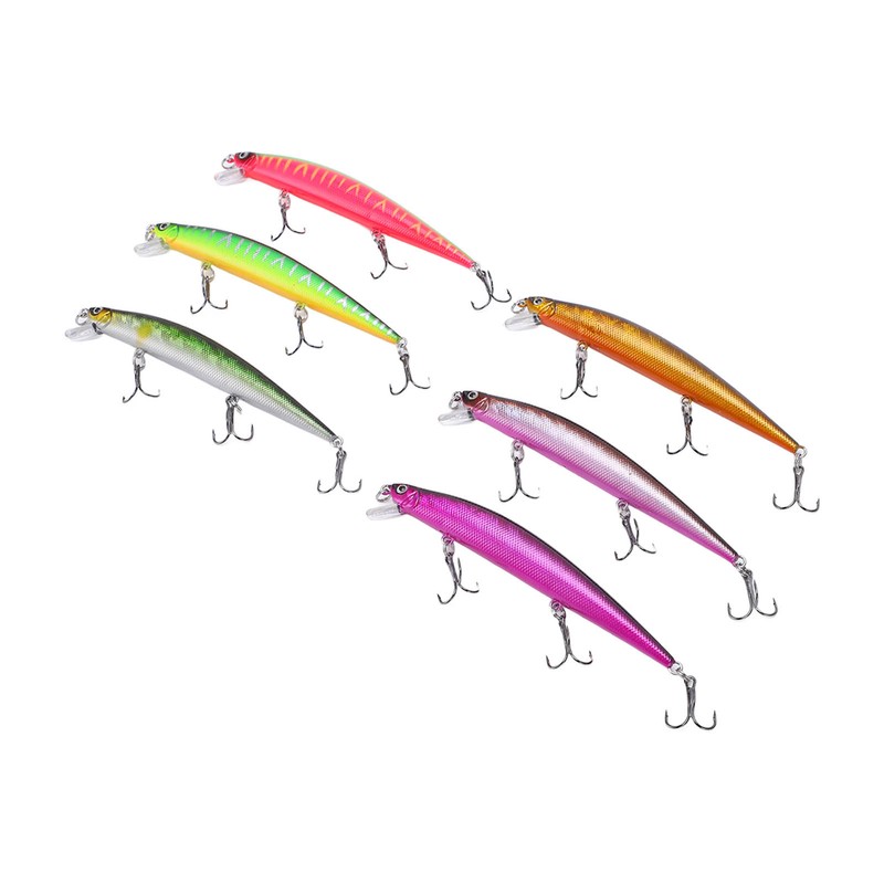 6PCS Minnow Fishing Lure Long Throw Floating Artificial Hard Bait