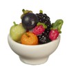Dolls House White Bowl of Fruit Modern Kitchen Dining Room