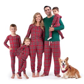 Gerber Unisex Baby Kid 2-Piece Holiday Family Matching Pajamas, Red Stewart Plaid