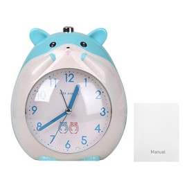 Children's Alarm Clock Snooze Function Cartoon Hamster Clock with Night Light Learning Alarm Clock for Boys and Girls