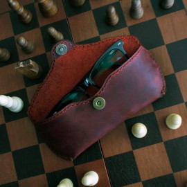 UD_MyMesken Genuine Leather Eyeglasses & Sunglasses Case with Magnetic Snap Closure