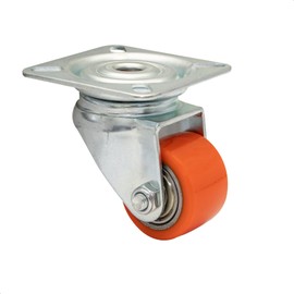 WAGNER Mini 04693501 Soft Swivel Castor Diameter 35 mm Height 60 mm Ball Bearings Soft Running Surface Steel and Cast Iron Red/Silver Mounting Plate 60 x 60 mm Load Capacity 100 kg