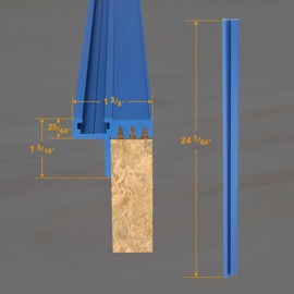 POWERTEC 24 Inch T Track Fence Cap for Miter Saws, Router Tables, Band Saw Fences, and More - T Track Accessories for Woodworking (72168)