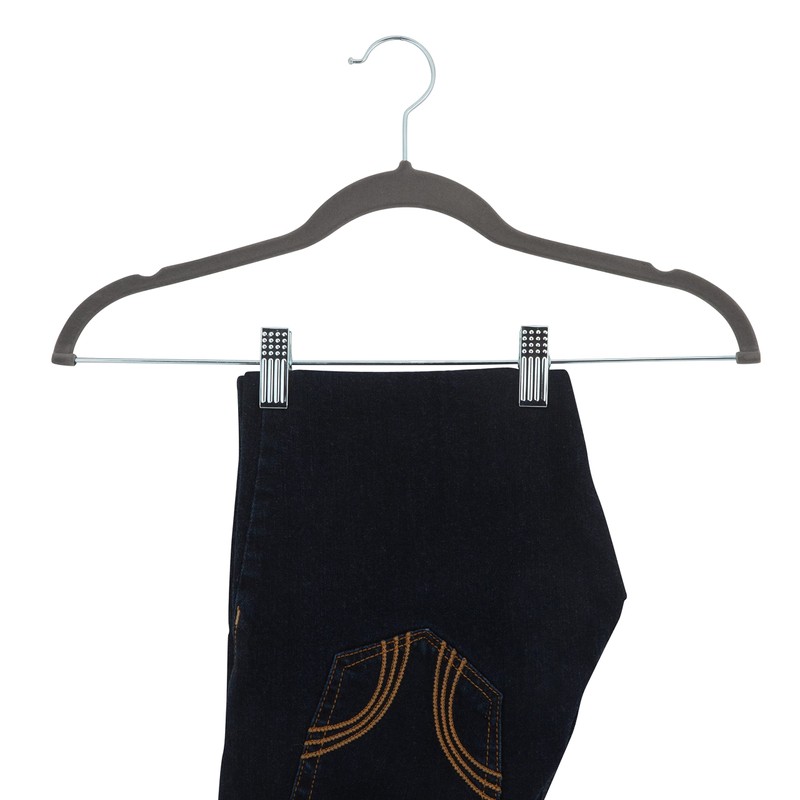 Laura Ashley 12 Pack Velvet Hangers with Clips | Durable